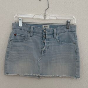 Hudson Jeans Light Blue Button-Front Denim Mini Skirt